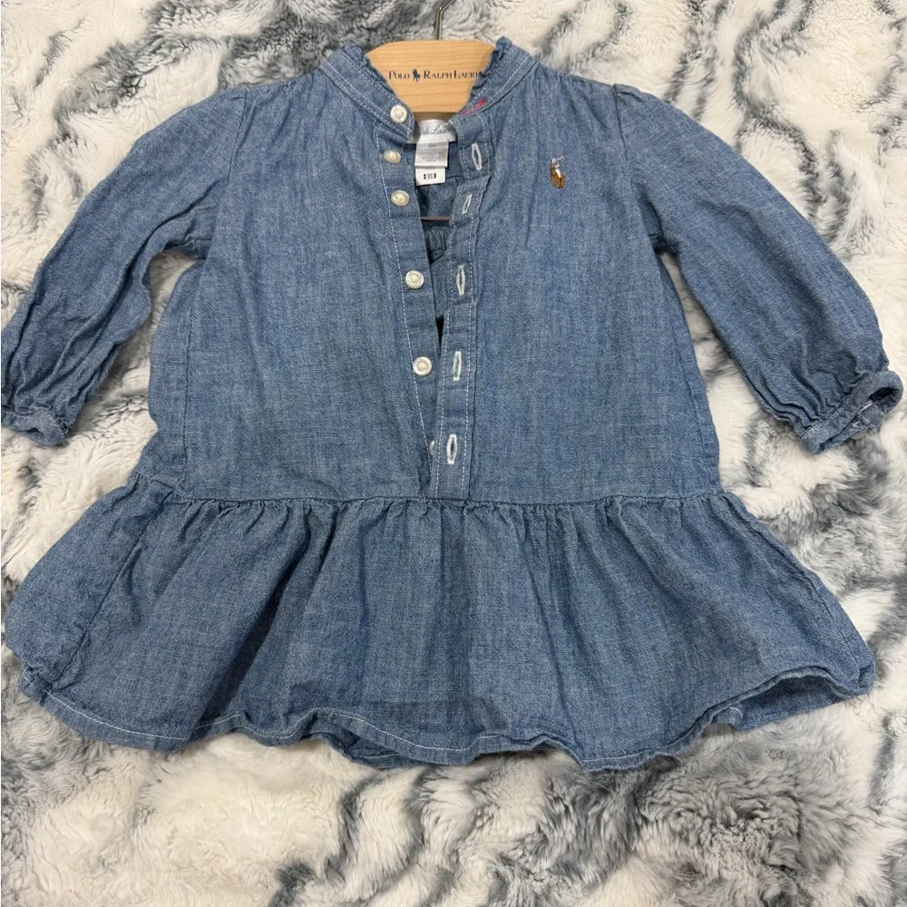 Ralph Lauren Blue Denim Diaper Cover Set